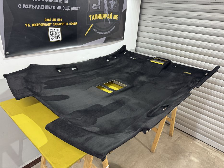 Таван, колонки и прилежащи пластмаси в алкантара е60