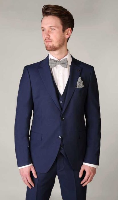 Costum slim 46 S DIGEL material premium respirabil albastru