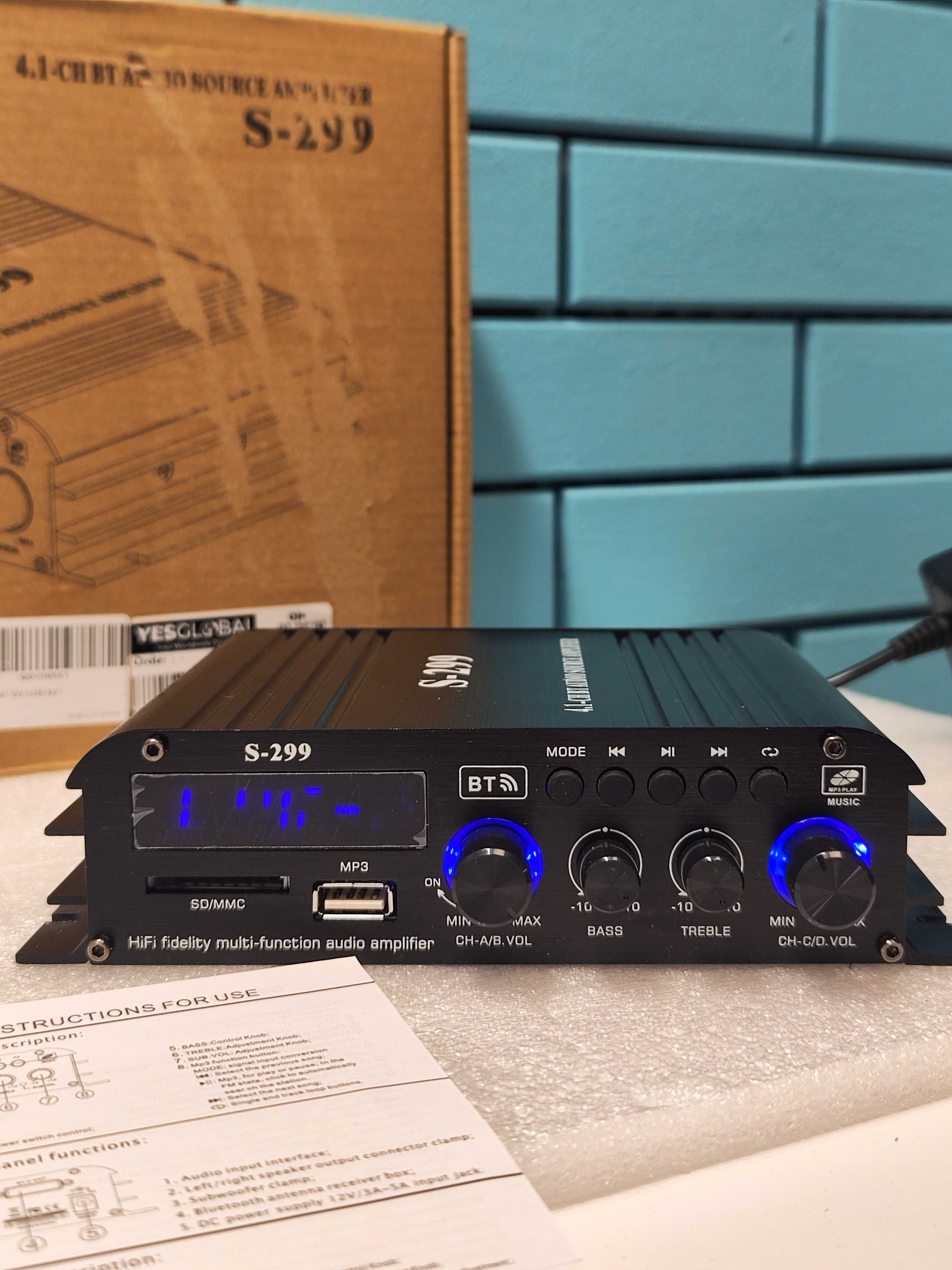 4.1-канален усилвател 1600W, Bluetooth 5.0, с USB и TF слот