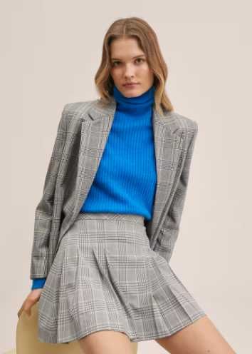 С ЕТИКЕТ Карирана пола с плисе от Mango