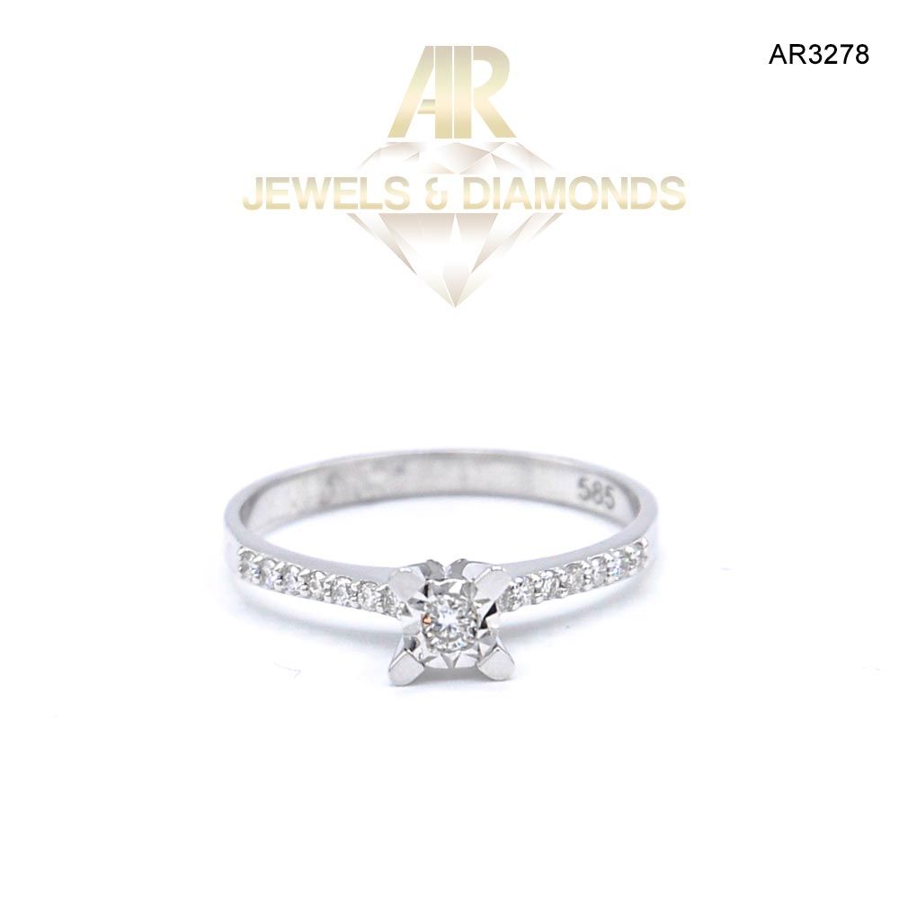 Inel Aur Alb cu Diamante model deosebit ARJEWELS(AR3278)