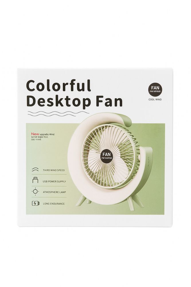 Ventilator LED RGB Portabil | Silențios, Design Futurist | USB Inclus