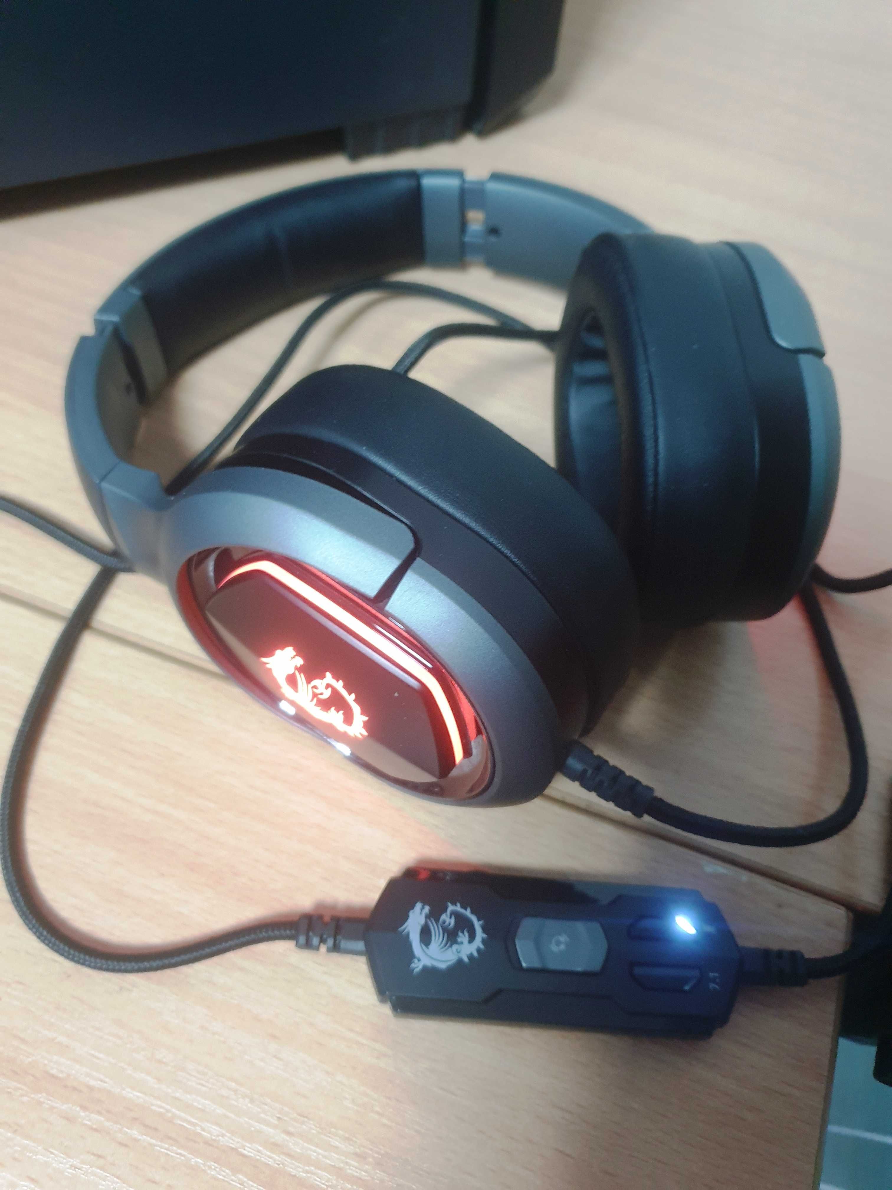 Геймърски слушалки MSI GH50 Immerse за компютър RGB 7.1 surround sound