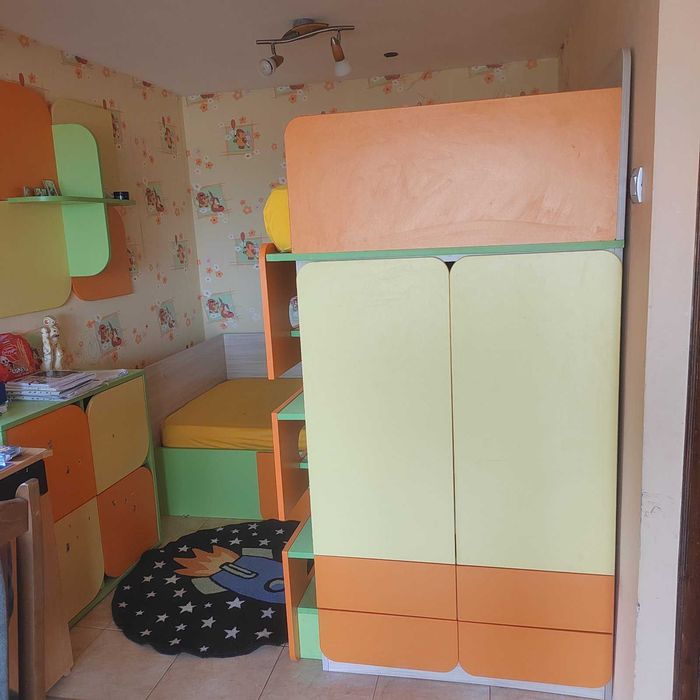 Компактна поръчкова луксозна детска стая с 2 легла - УНИКАТ!