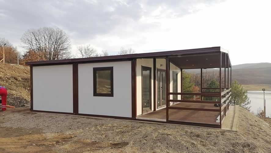 Casa, garaje auto si containere modulare tip birou, dimensiuni in func