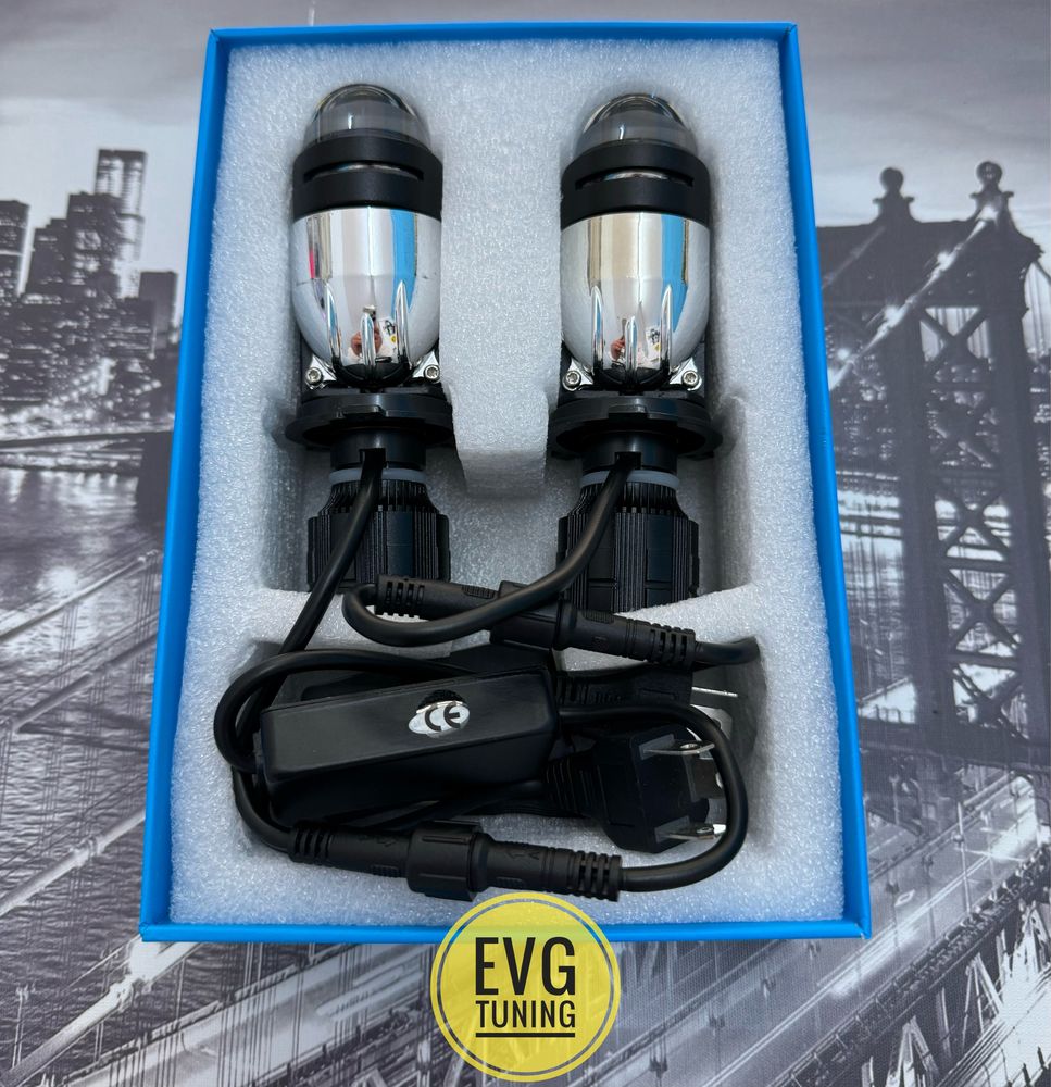 Becuri LED H4 150W 30000LM 6000K Lupa CANBUS