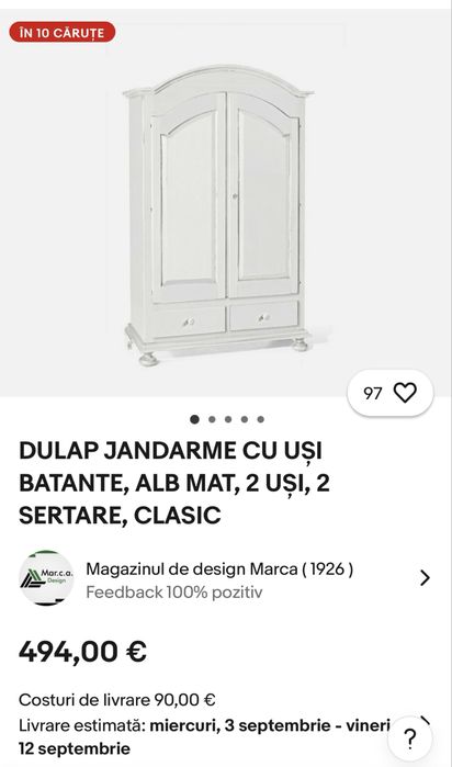 Dulap 2 usi culoare alb