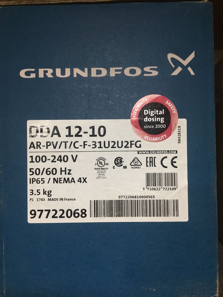 Насос дозировочный Grundfos DDA 12-10 AR-PP/E/C-F-31I002FG