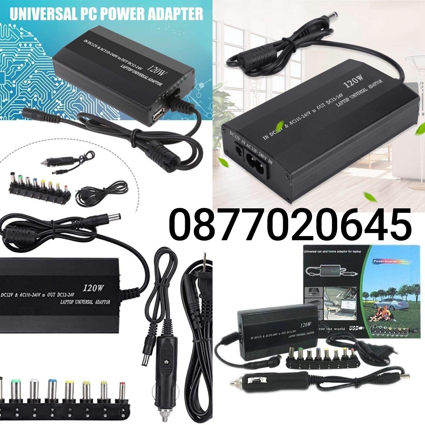 Универсално зарядно за лаптоп , телефон , смартфон 12-24V + USB 5V
