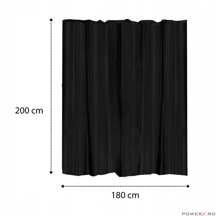 Perdea pentru cabina dus, 180x200 cm, negru, Sepio