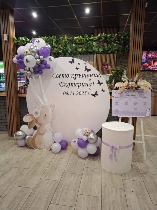 Украса с балони за рожден ден, кръщене и други поводи