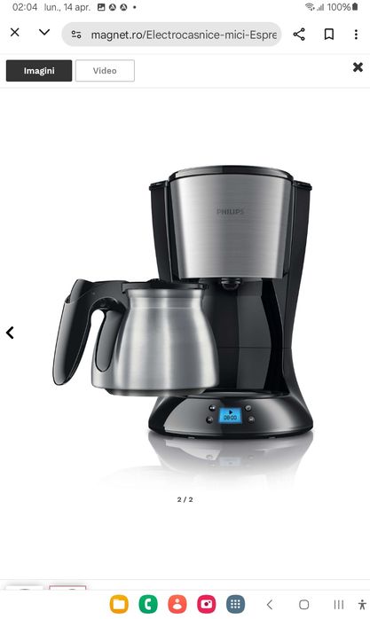 Cafetiera Philips Daily Collection hd7470/20, vas oțel inoxidabil,nouă