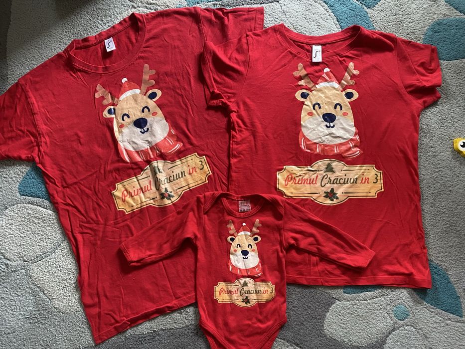 Set tricouri familie Craciun marime S