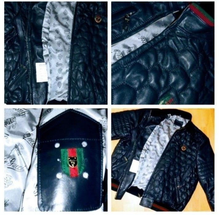 Geaca piele naturala 100%/logo metalic, Italia