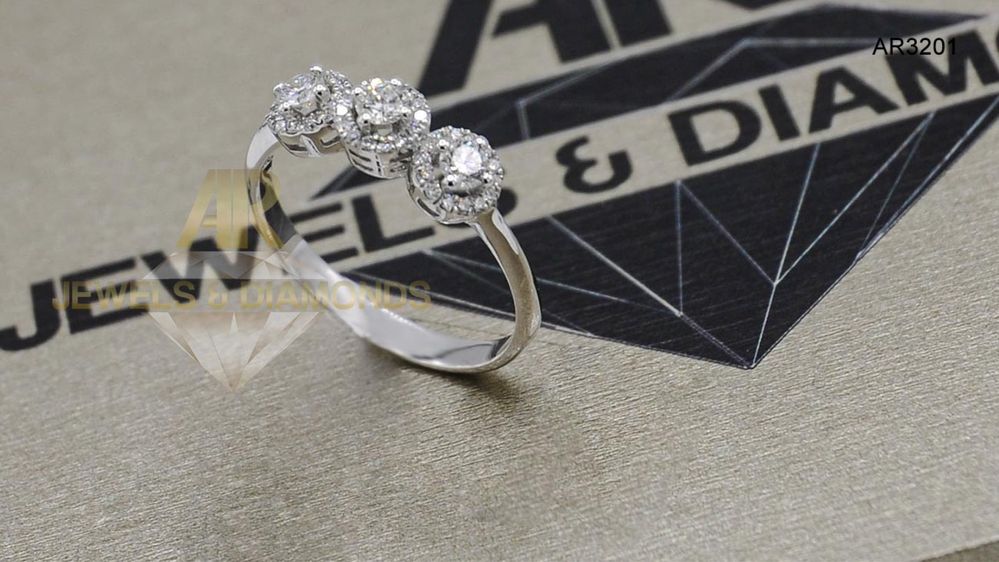 Inel Aur Alb cu DIAMANTE model nou deosebit ARJEWELS(AR3201)