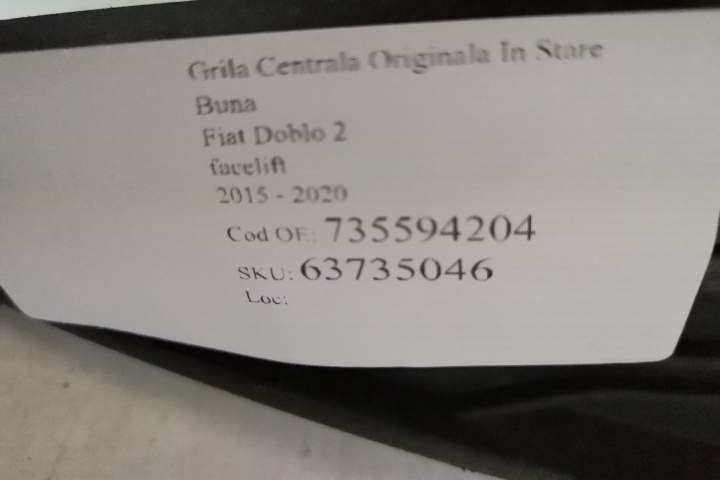 Grila Centrala Originala In Stare Buna Fiat  Doblo 2 [facelift] [2015