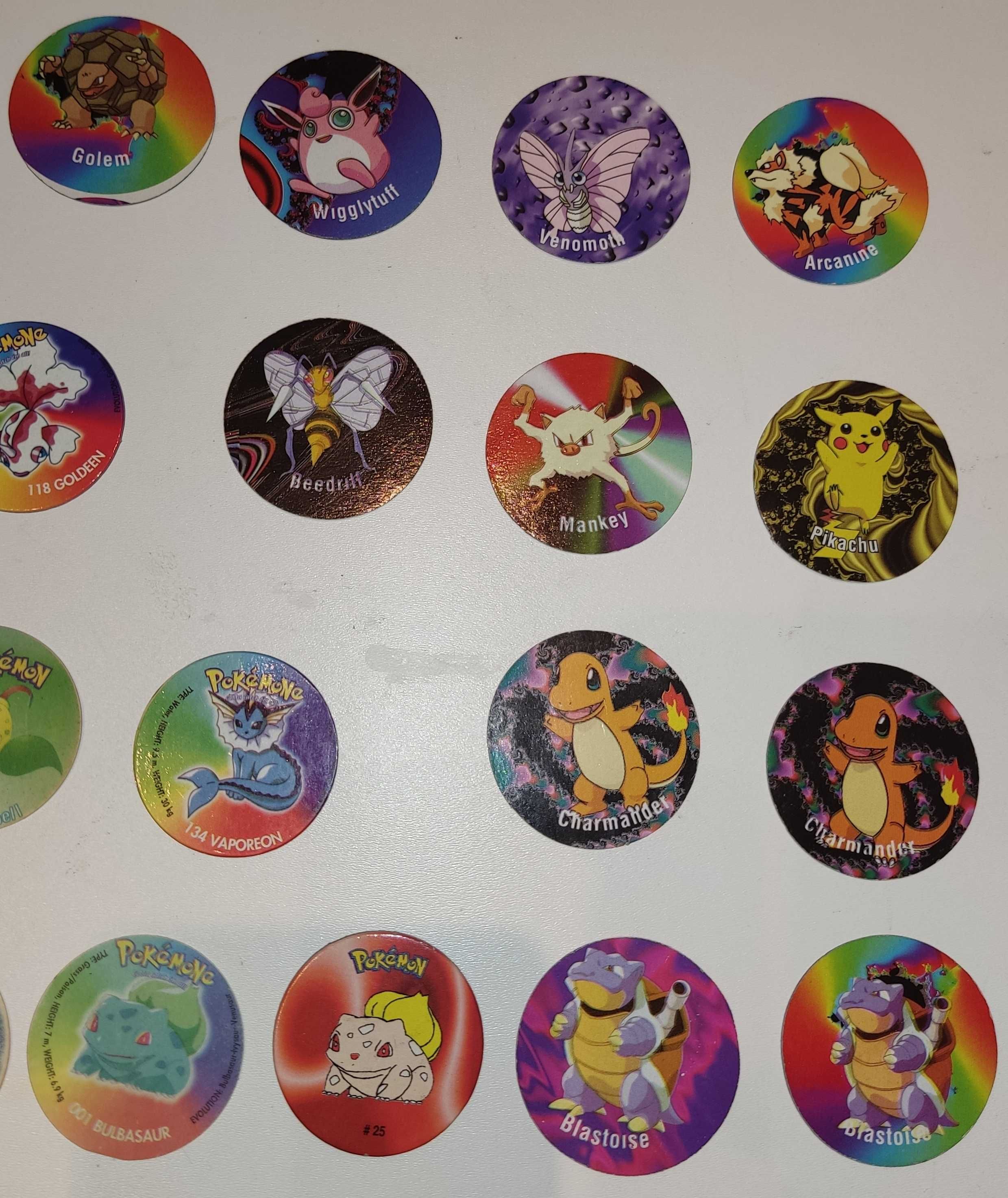 25 TAZOS Pokemon Vintage Blastoise Gengar Bulbasaur Charmander Pikachu