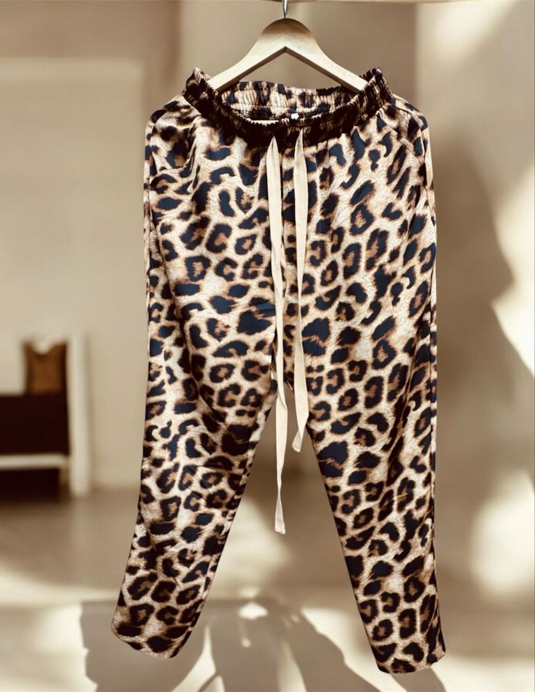 Pantaloni cu șnur, Casual/Elegant , Leopard,calitate premium!