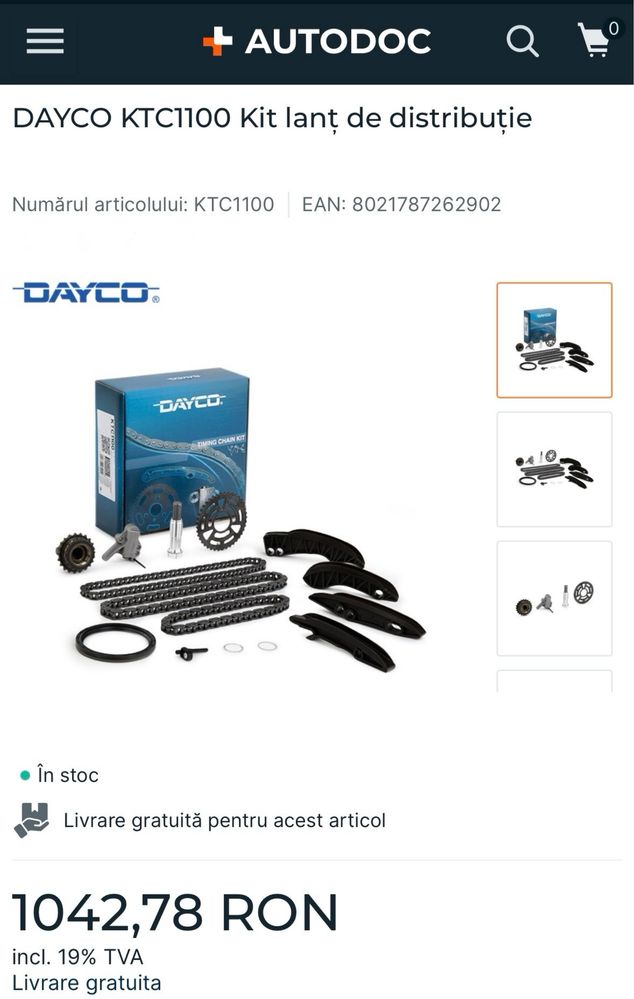 Kit distributie DAYCO KTC1100 BMW