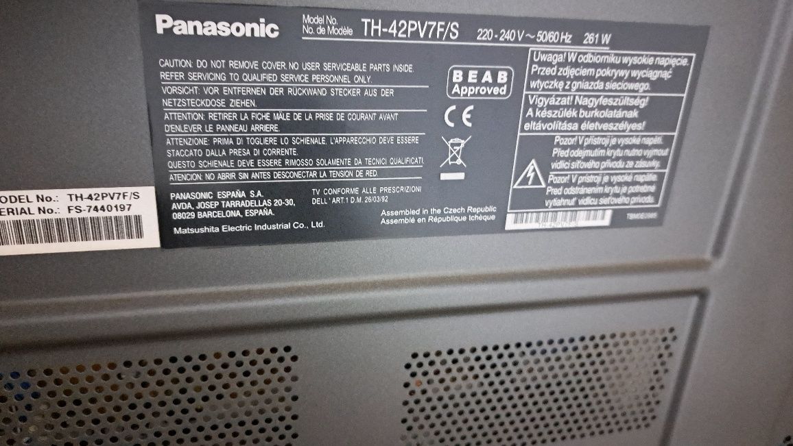 Panasonic plasma TH-42PV7F/S