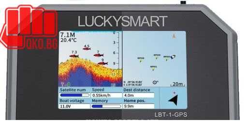 Сонар за лодка за захранка с GPS и точки за запаметяване.