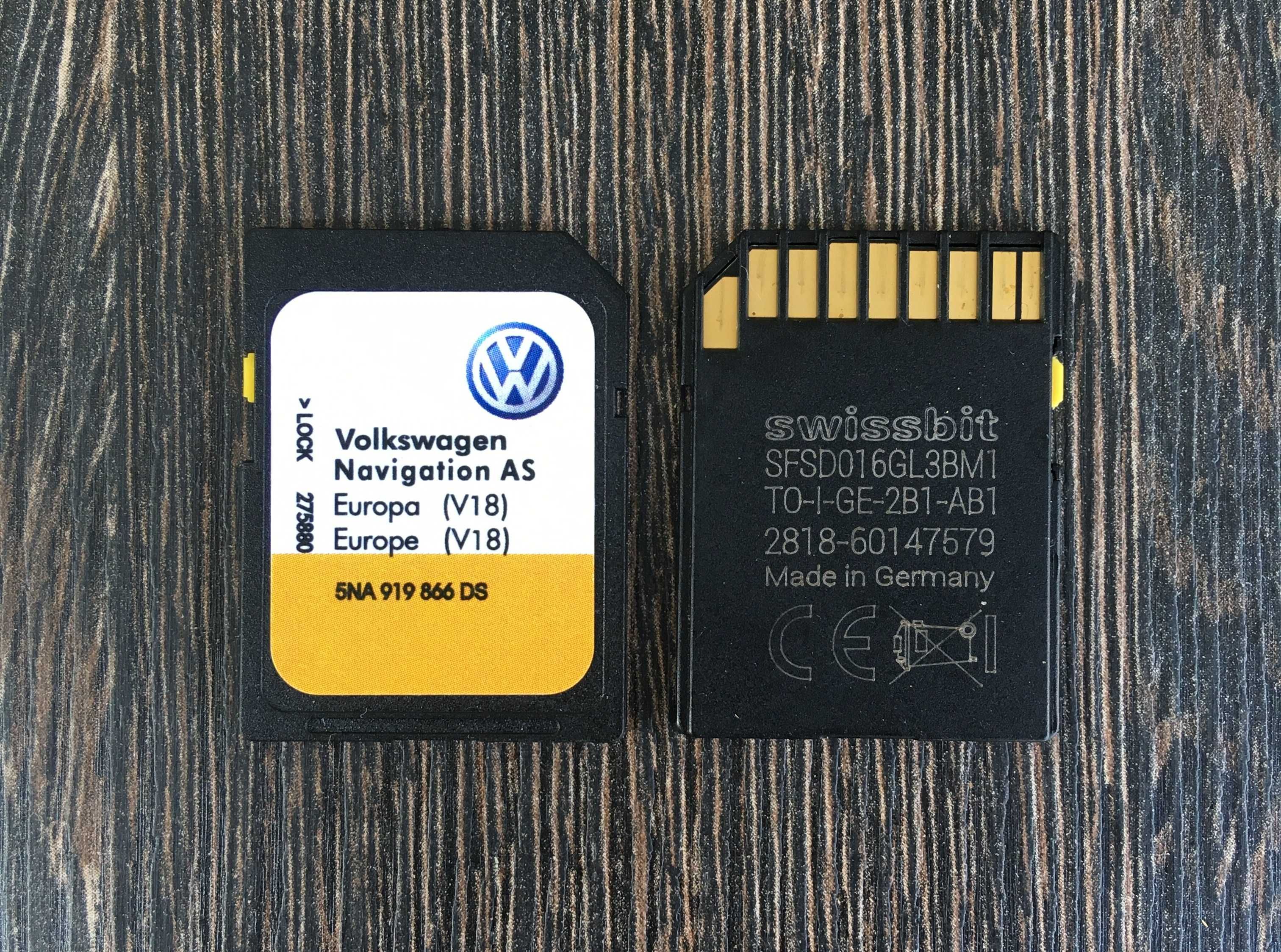 VW Discover Media AS V18 Sd Card MIB2 сд карта 2024 Навигационна Sd