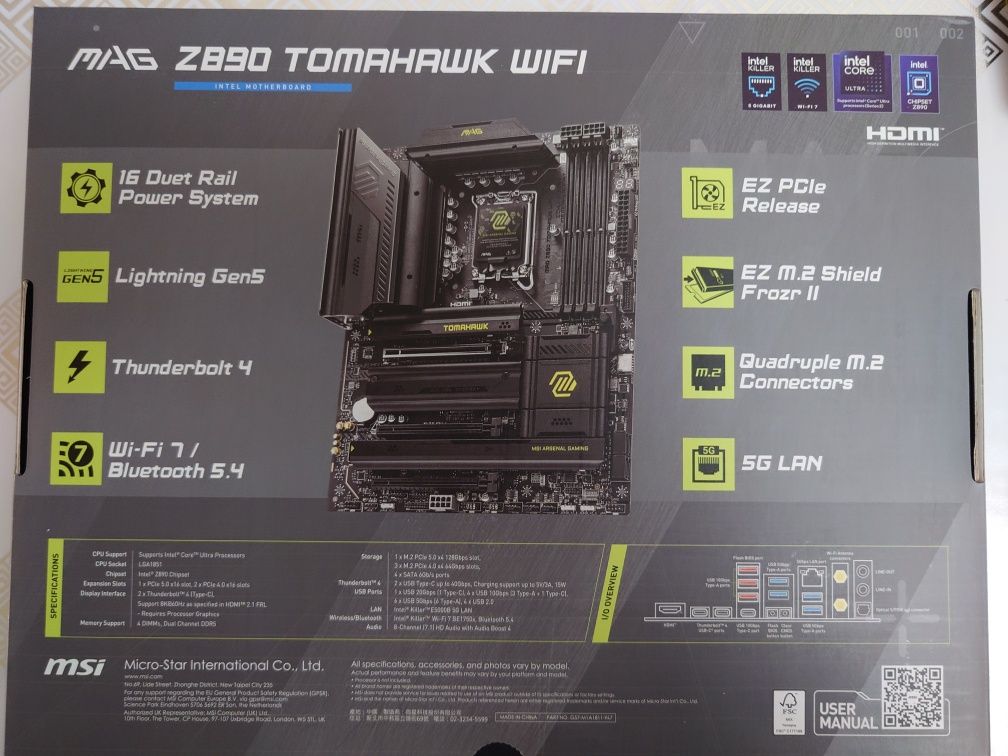 Intel Core Ultra 7 265K / MSI MAG Z890 TOMAHAWK / CORSAIR 32GB-7000