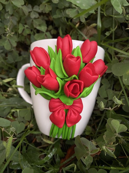 Ceasca decorata manual