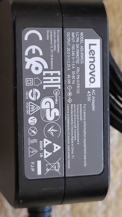 LENOVO 45W Incarcator 20V-2.25A fuctional cu mufa subtire