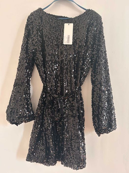 FACETTE Дамска рокля с пайети подходяща за Коледа и за Нова Година