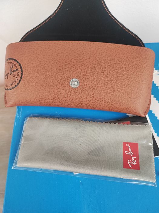 Ochelari de soare Ray Ban, lentila negru, rama metalica argintie,