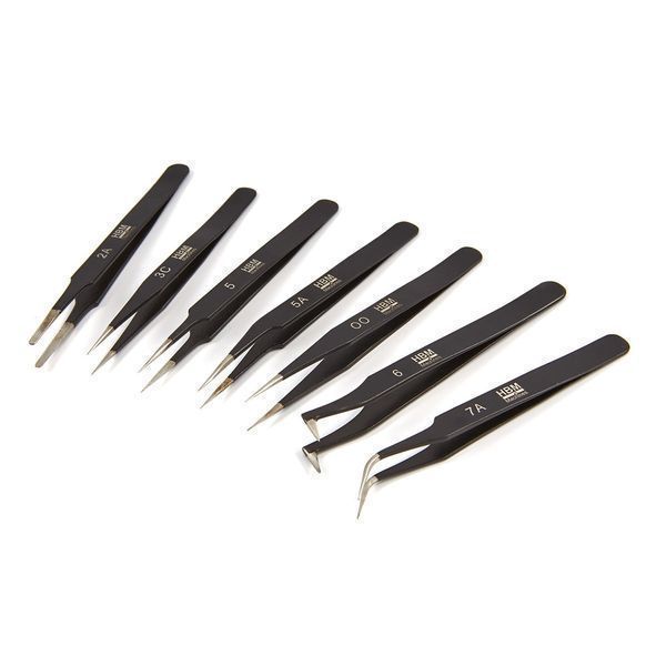 Комплект антимагнитни пинсети, 7 бр. нвм