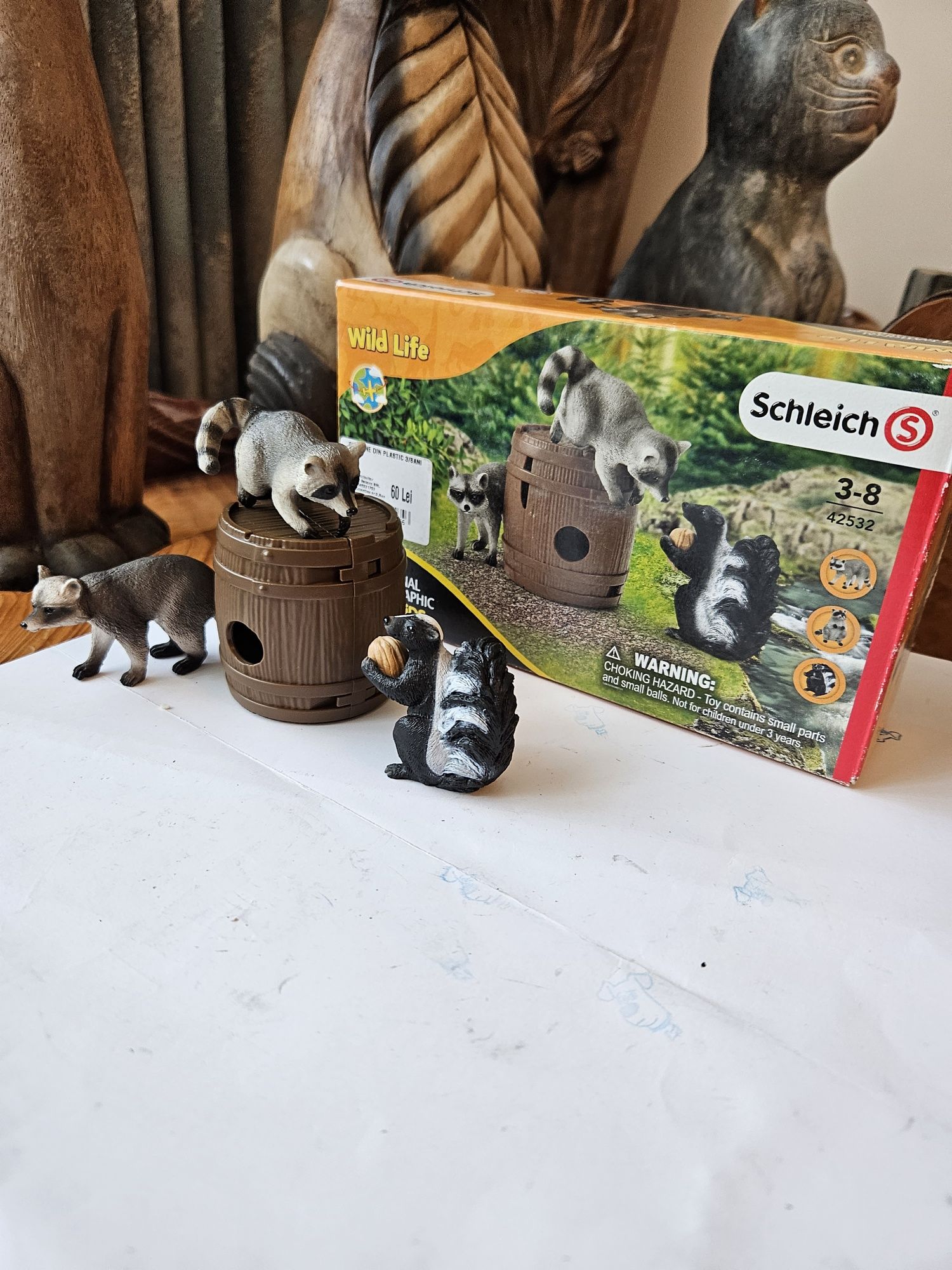 Set schleich sconcs și ratoni cu butoi !