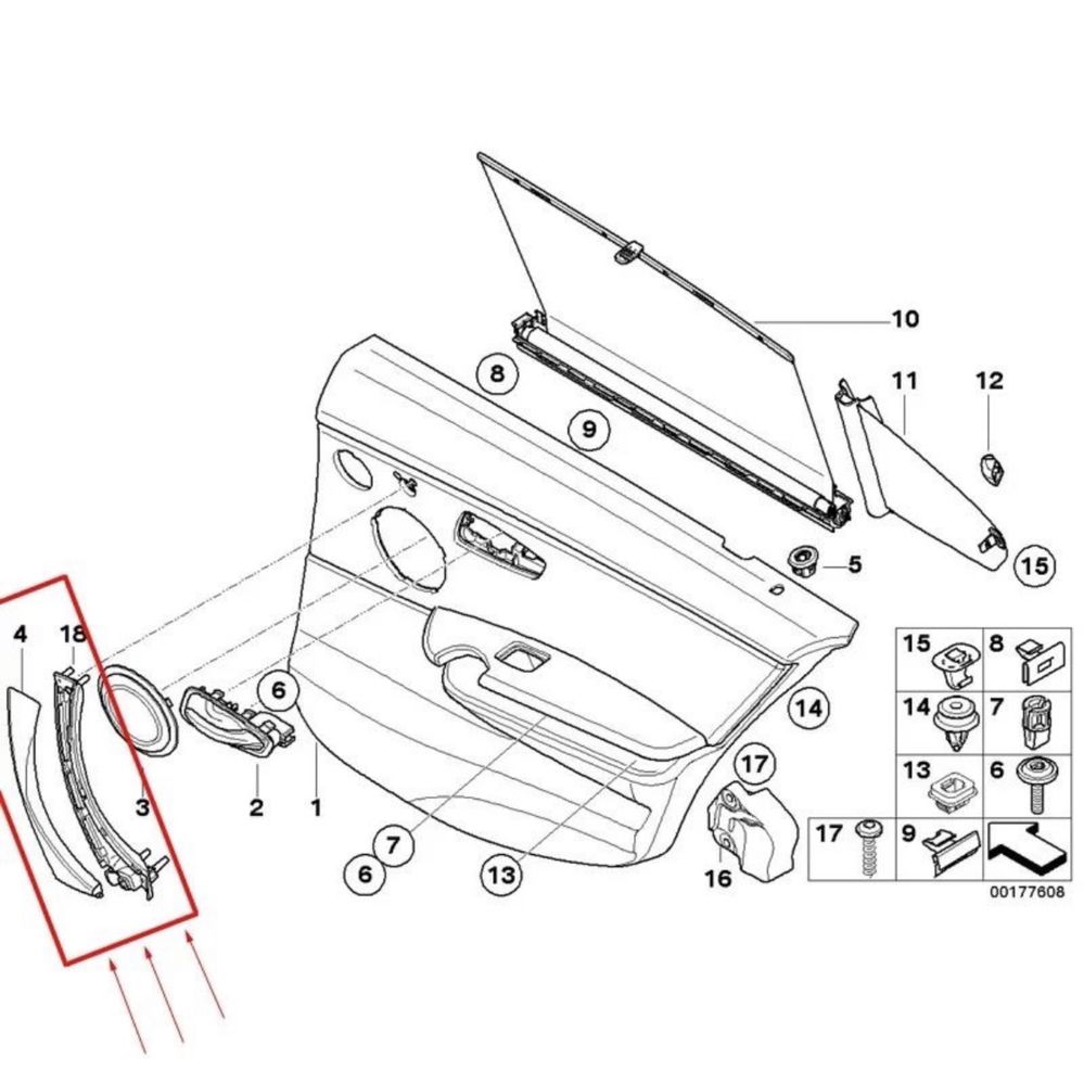 Manere usa interior pasager crem bej gri Bmw seria 3 E90 E91 E92 E93