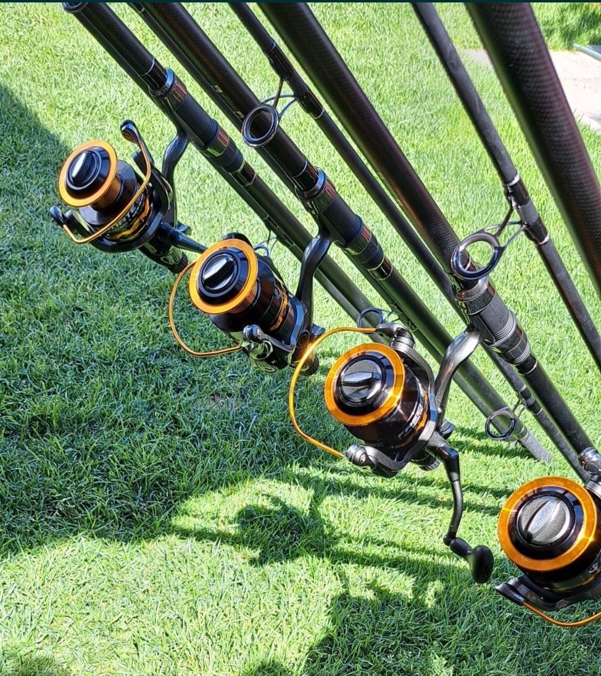 4 Lansete 3,90 m,3,75 Lbs ,4 Mulinete 8000 cu Baitrunner,4 Role Fir