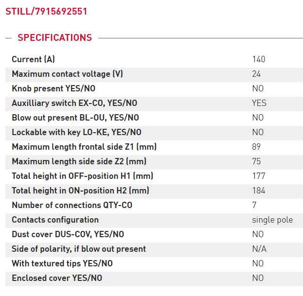 Buton Stop/Oprire de urgenta de inalta capacitate 24V Still(1022,1023)