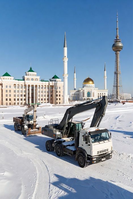 Уборка Снега Чистка Очистка Снег Трактор Экскаватор Вывоз Погрузчик