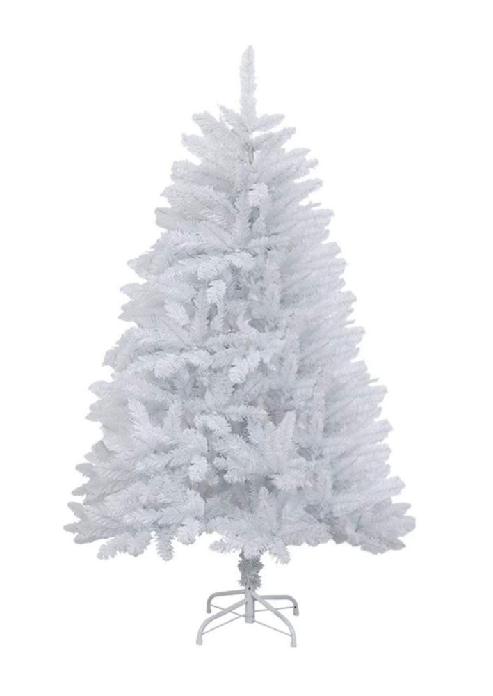 Коледна снежно бяла елха с шишарки