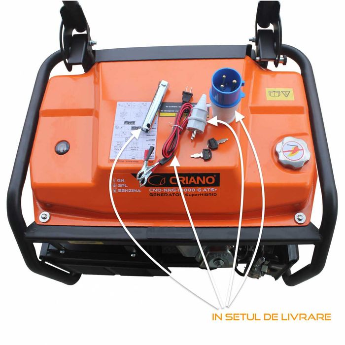 Generator hibrid GPL/Gaz/Benzina 230V 5,5 kW CNO-NRG-7000-G-ATSr cuATS