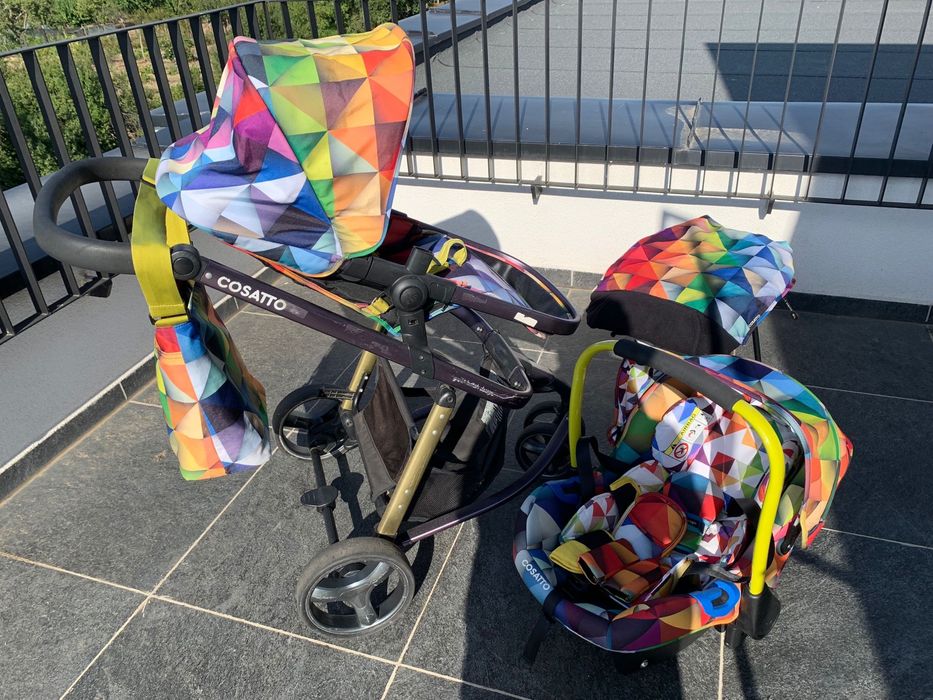 Carucior sistem 3 in 1 cu pliere compacta