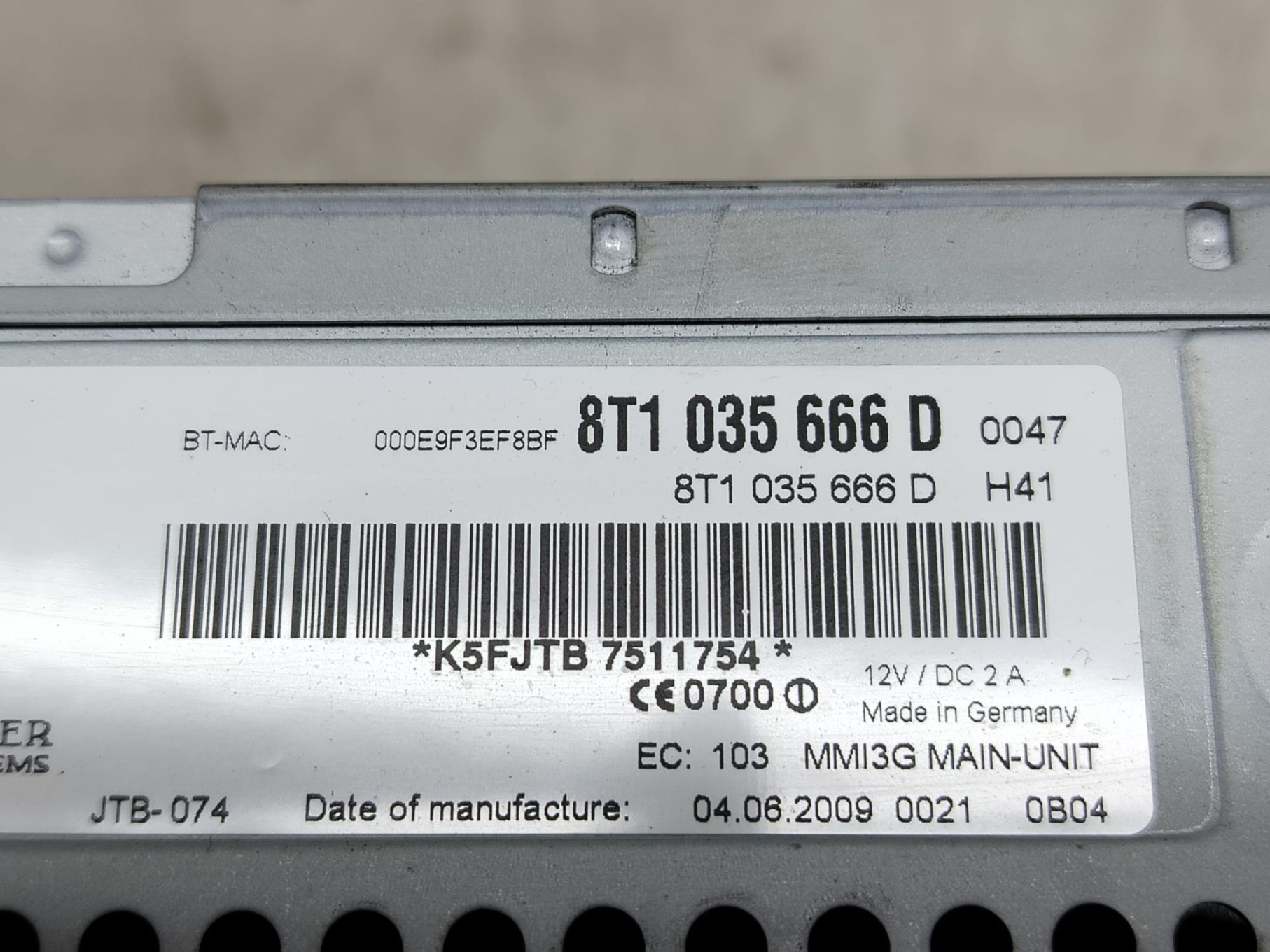 Sistem multimedia 8t1035666d Audi A5 8T [2007 - 2011]