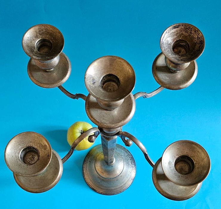 Голям  посребрен свещник