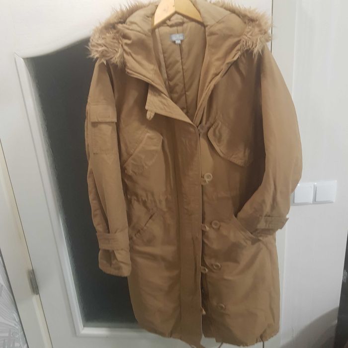 NAF NAF  original яке /3/4 пух яке/100%памук/L/Camel 
 цвят разпродава