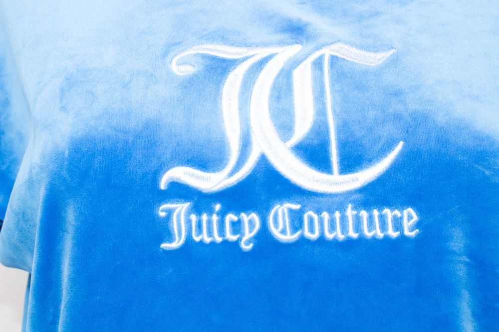 Juicy Couture Sport оригинален дамски суичър син плюшен пуловер лого S