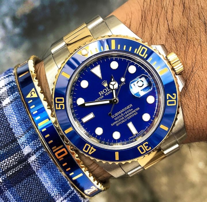 Rolex Submariner Silver Gold Blue