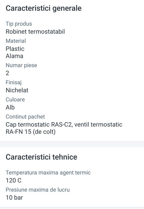 Robinet termostatic Danfoss Cap termostatic RAS-C2