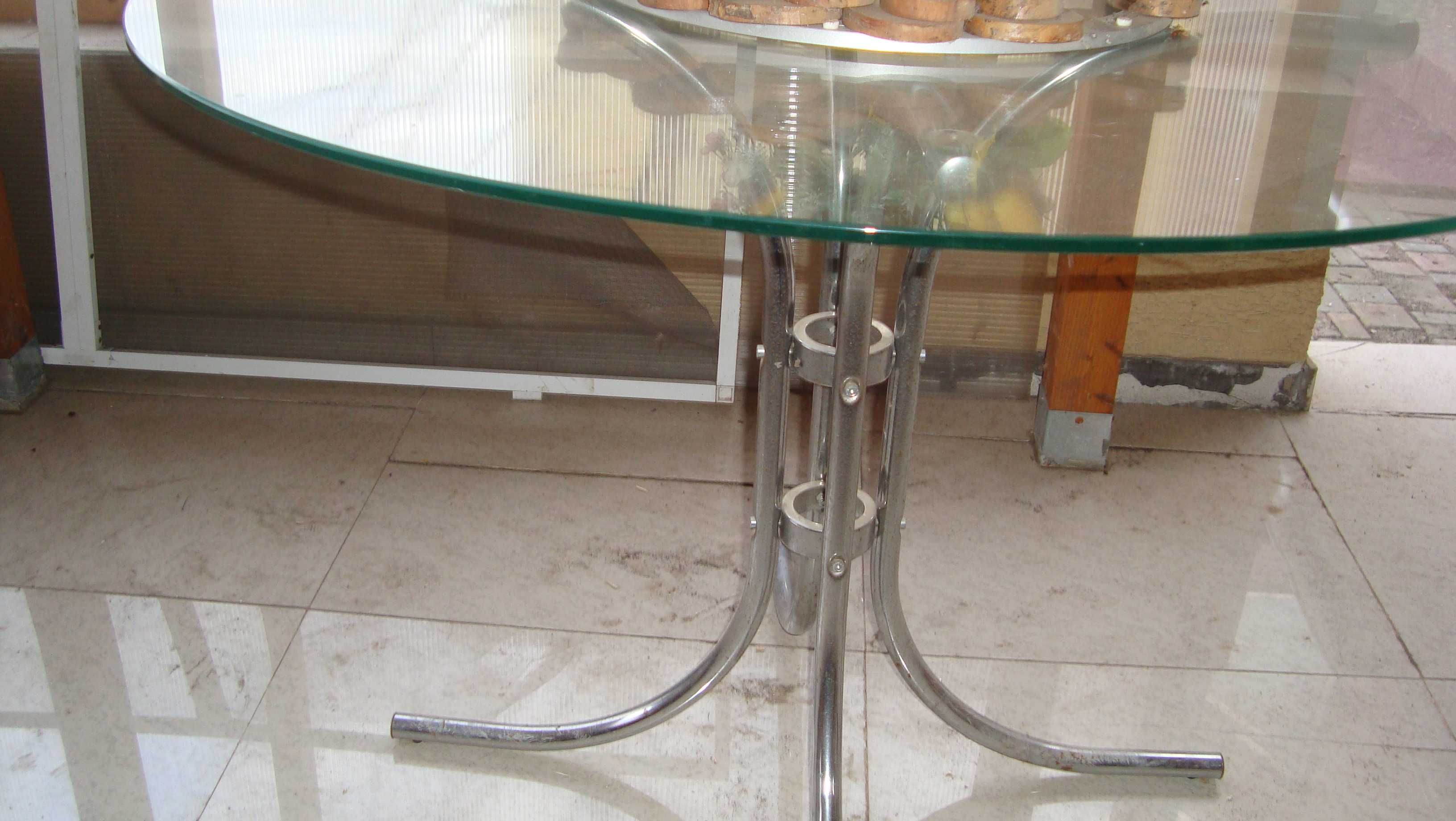 Masa din sticla rotunda cu diametrul 1 M