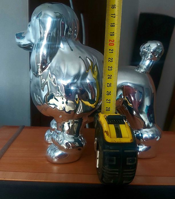 Statuetă decorativă Pudel (Poodle) - design glamour cromat!