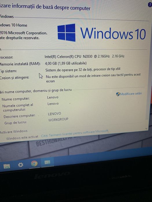 Laptop Lenovo Slim display 15,6 led,Windows 10,4gb ram,600gb memorie.