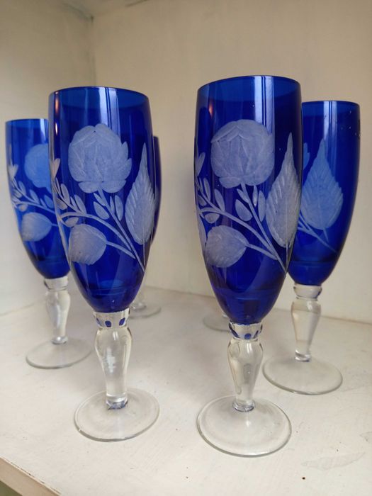 Кристални чаши Бохемия високи, колекционерски